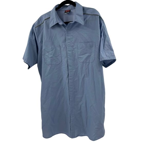 Red Kap blue button down Snap shirt - Picture 3 of 8